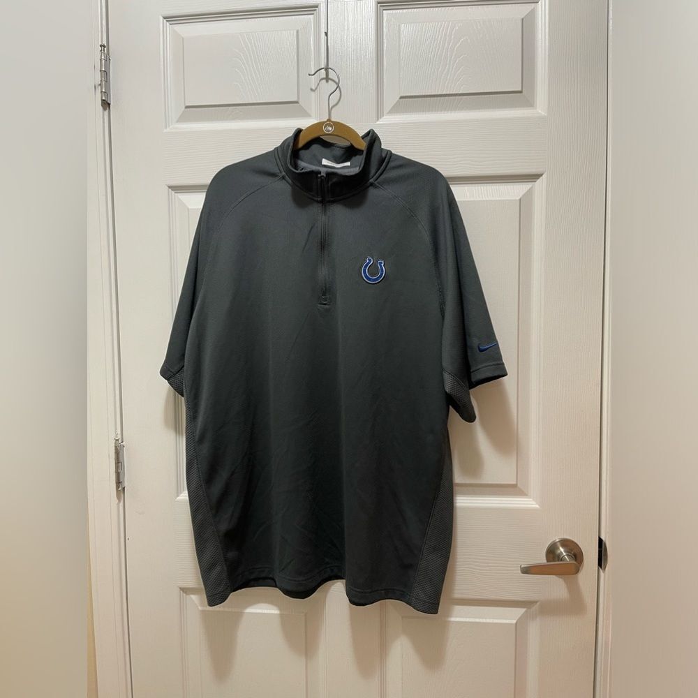 Nike On Field Half Zip Pullover Shirt Indianapolis Colt Size L Gray Black